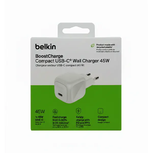 شارژر دیواری 45 وات USB-C بلکین مدل wca013kq
