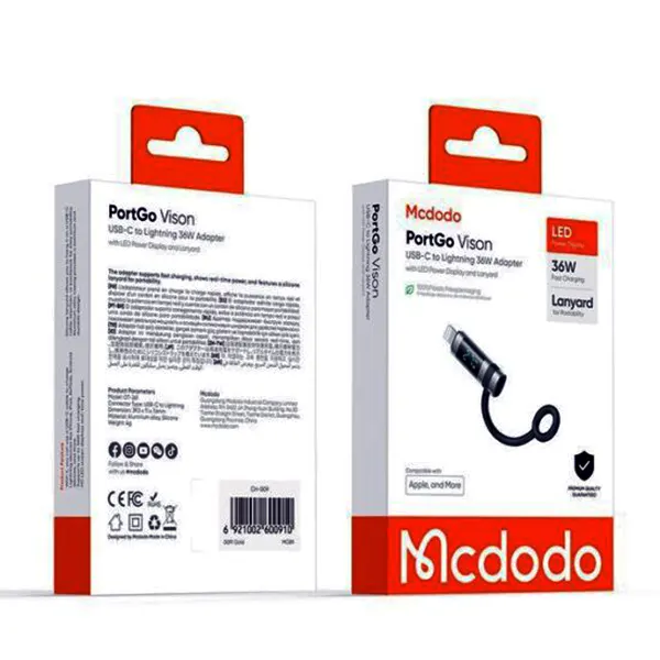 تبدیل پورت تایپ سی به لایتنینگ نمایشگردار مک دودو مدل OT-2610