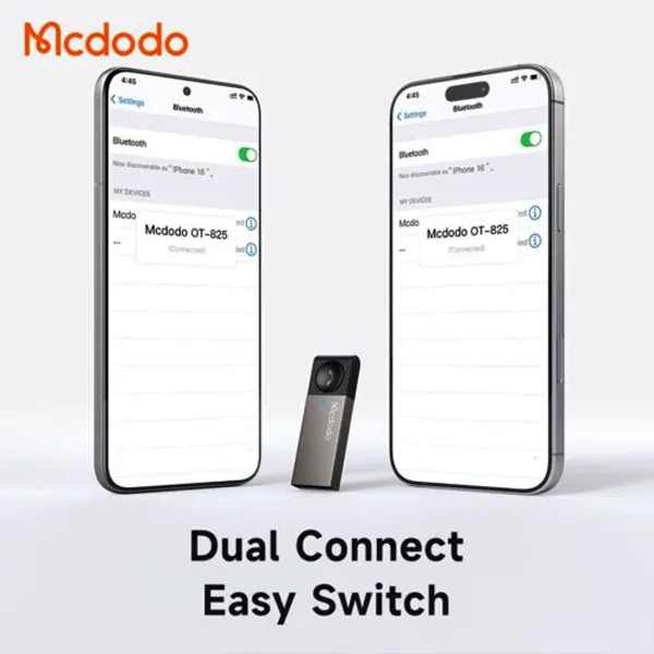 دانگل بلوتوث خودرو مک دودو مدل OT-8250 قابل اتصال به ۲ گوشی