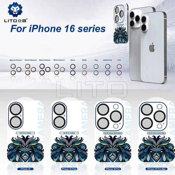محافظ لنز دوربین گوشی اپل iPhone 16 PRO MAX لیتو