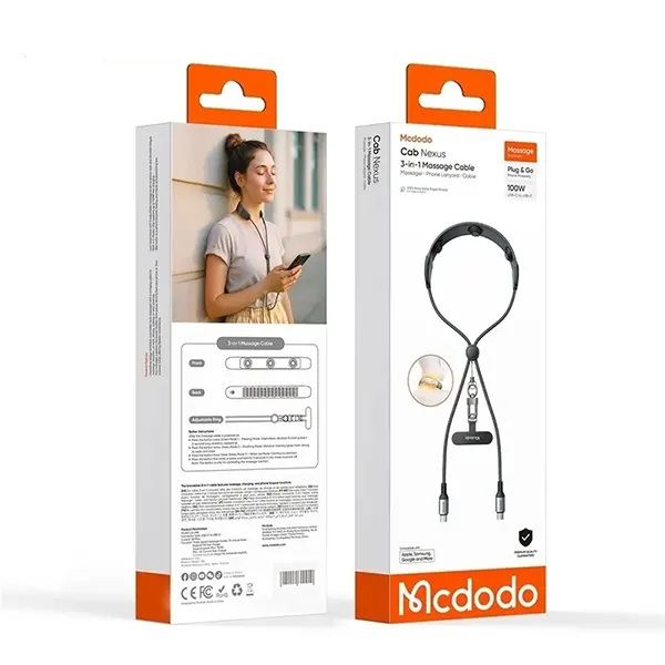 کابل شارژ دو سر تایپ سی ماساژور گردن مک دودو مدل NEXUS CA-6580 طول 1.4 متر